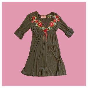 JW LA Brown Embroidered Dress